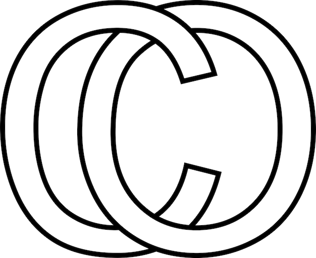 Logo teken oc co pictogram teken geïnterlinieerde letters co