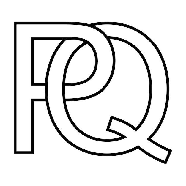 Vector logo teken pq qp icoon dubbele letters logo p q