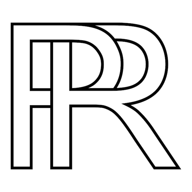 Logo teken pr rp icoon dubbele letters logo p r