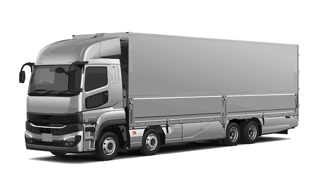 logo teken vrachtwagen super geweldige auto haul diesel grote grote zware lange doos leeg Japan dump power