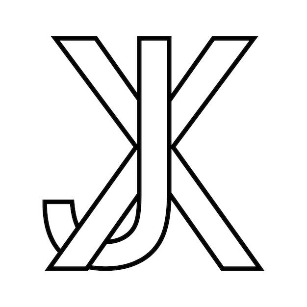 Vector logo teken xj jx pictogram dubbele letters logotype xj