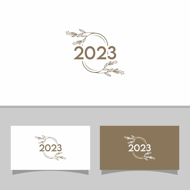 Logo tekst ontwerp 2023 nummer ontwerp sjabloon vector