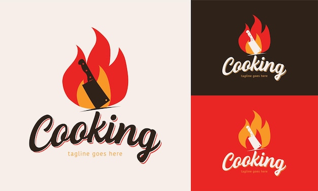 Vettore modello di logo per ristorante barbecue