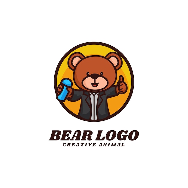 Logo template of Bear Mascot Cartoon Style.