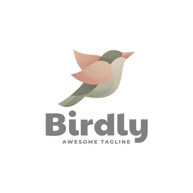 Modello di logo di bird gradient colorful style