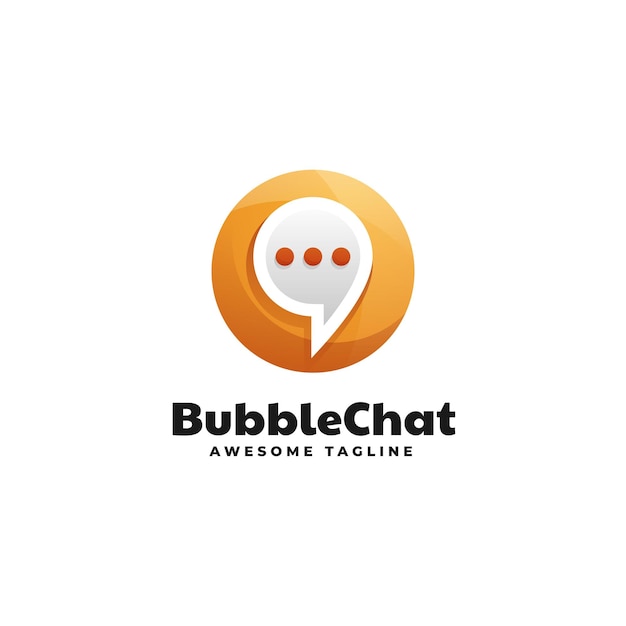 Vector logo template of bubble chat gradient colorful style