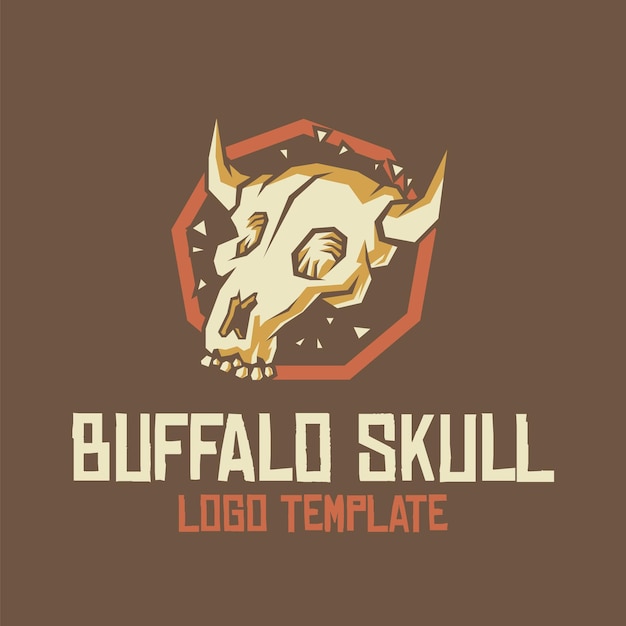 Logo template of buffalo skull