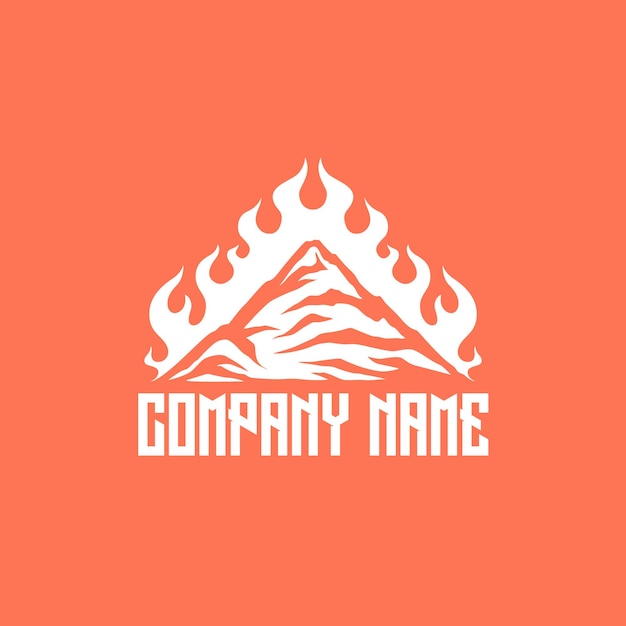 Logo template of burning mountain