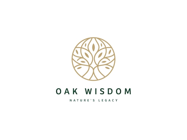 Vector logo template for business and company with oak tree