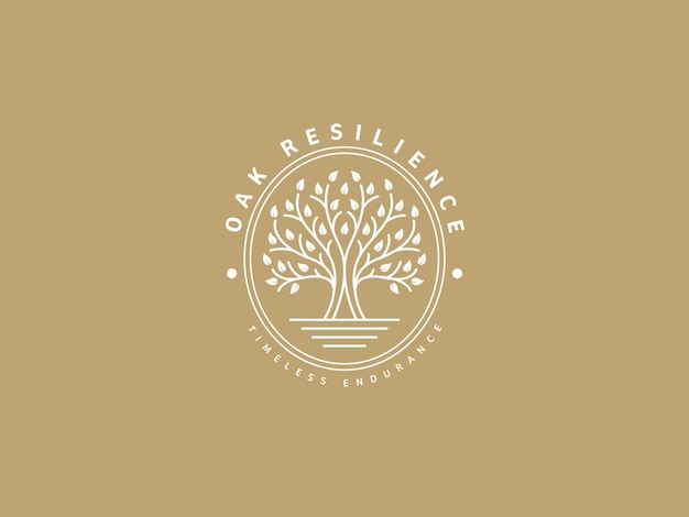 Logo Template for Business and Company with Oak Tree