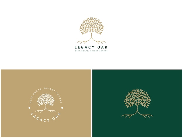 Logo Template for Business and Company with Oak Tree