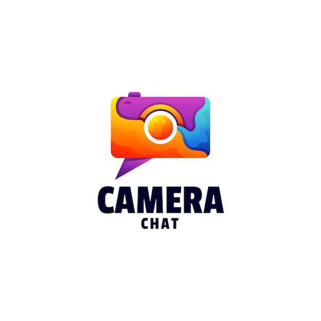 Vector logo template of camera gradient colorful style