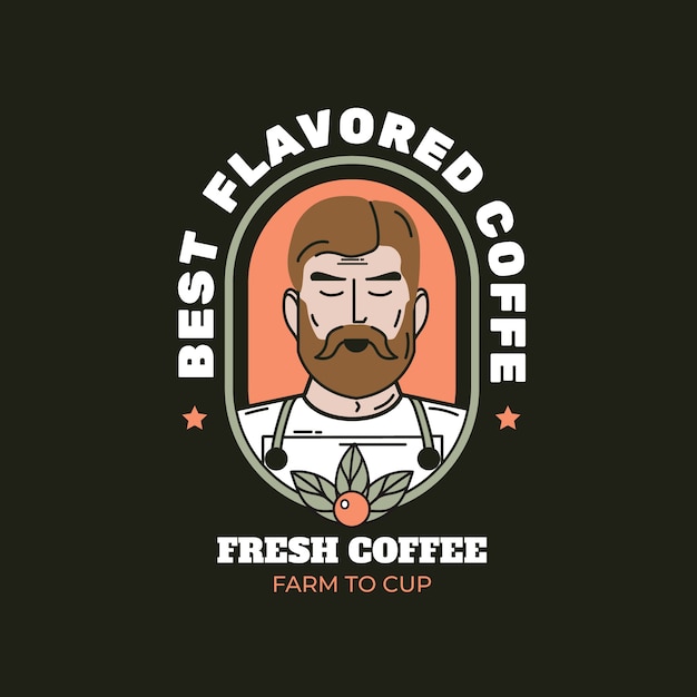 コーヒービジネステーマのロゴのテンプレート