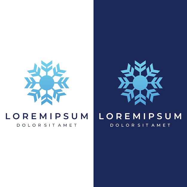 Logo modello design astratto fiocco di neve blu o elementi freddi con outlinelogo per wintericonsicecold