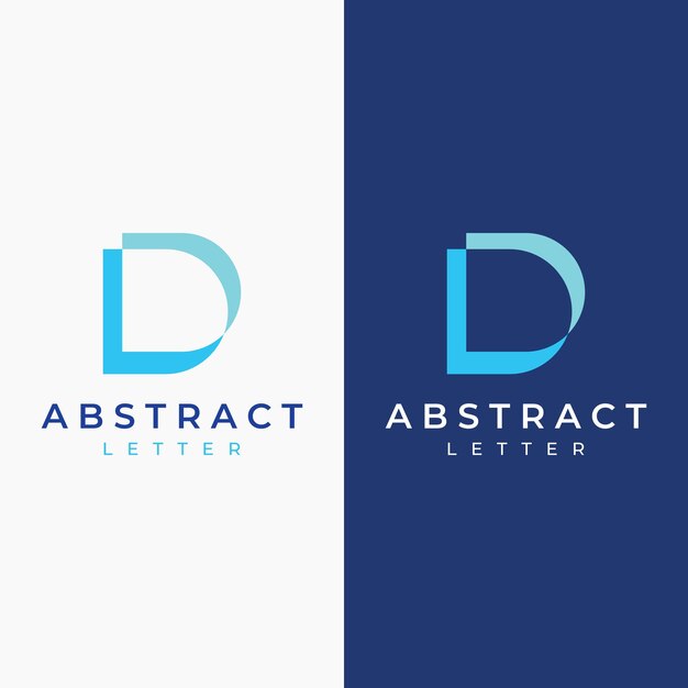 Logo template design Initial geometry of the letter D Logo design with a minimalist and elegant style Logo for companies and initials