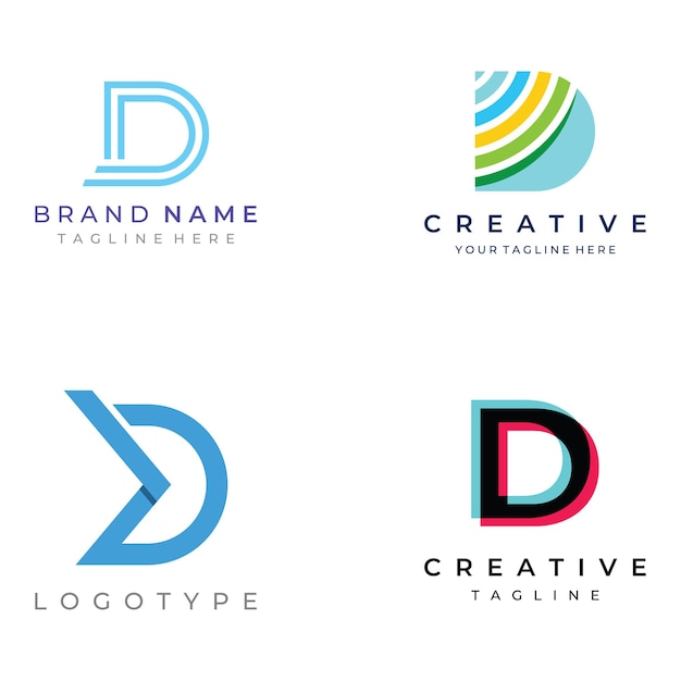 Vector logo template design initial geometry of the letter d logo design with a minimalist and elegant style logo for companies and initials