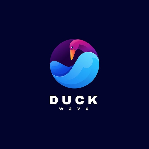 Шаблон логотипа Duck Gradient Colorful Style