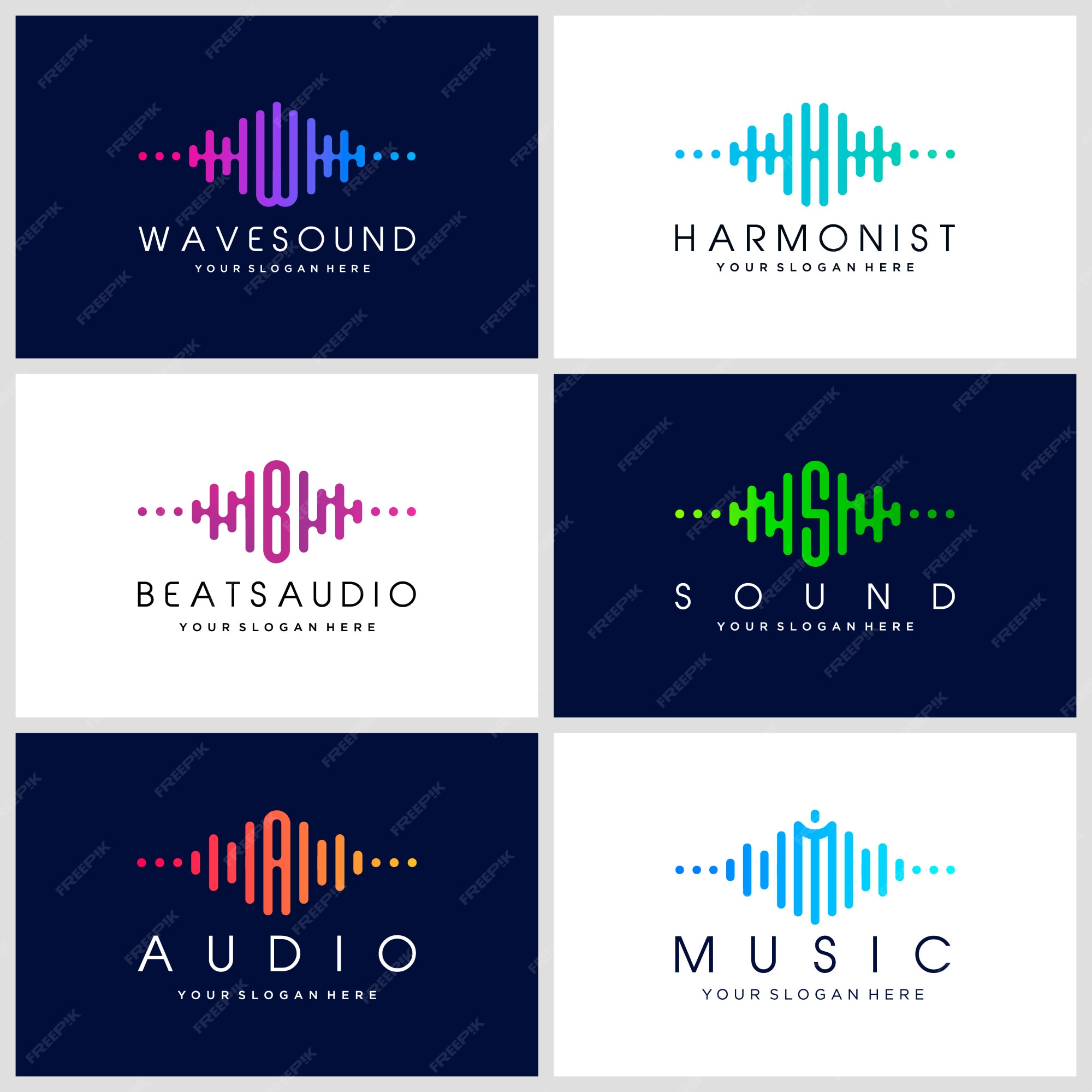 Premium Vector | Logo template electronic music, sound, equalizer ...