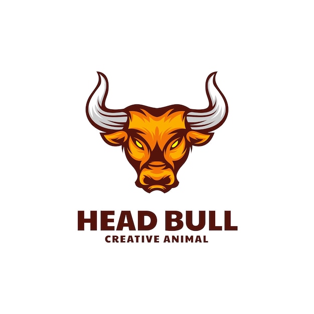 Logo template of Head Bull Simple Mascot Style