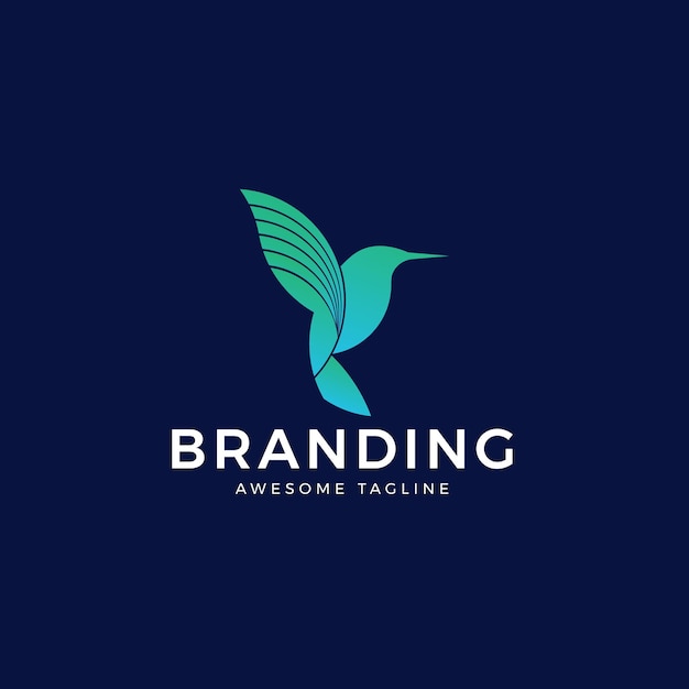 Logo Template Monoline Style For Beautiful Bird