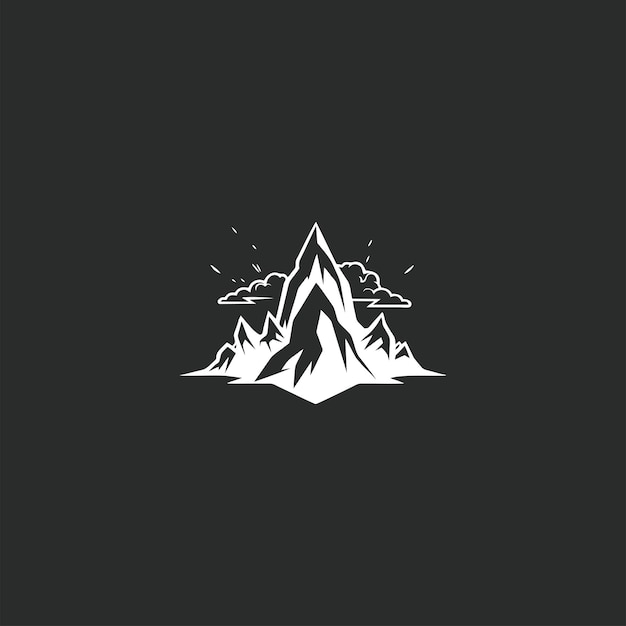 Logo Template Mountain peak adventure rock mountain peak logo vector art illustration