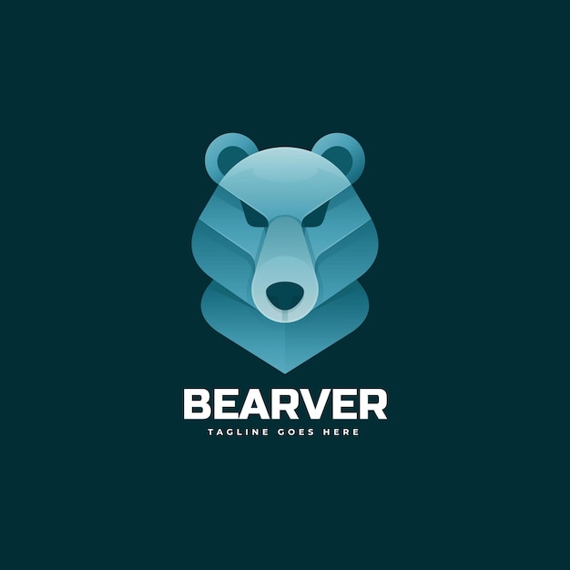 Вектор Шаблон логотипа beaver gradient colorful style