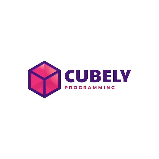 Шаблон логотипа cube simple mascot style.