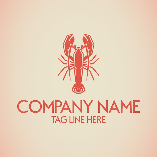 Шаблон логотипа красный силуэт омара
