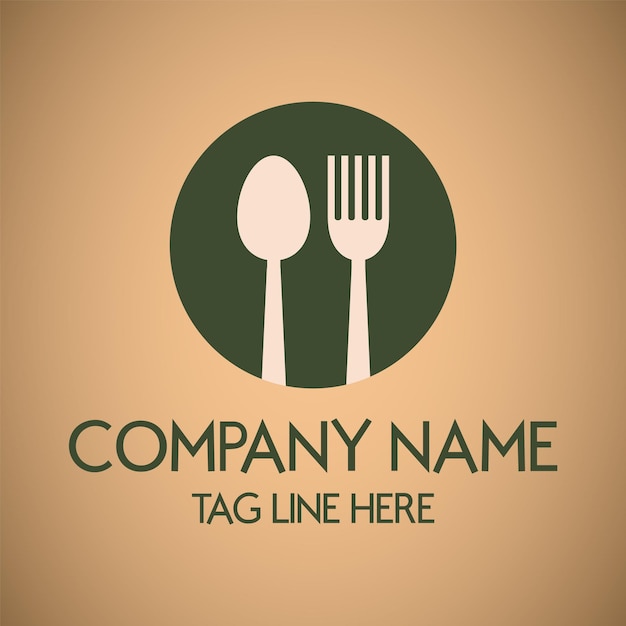 Logo template of spoon and fork silhouette