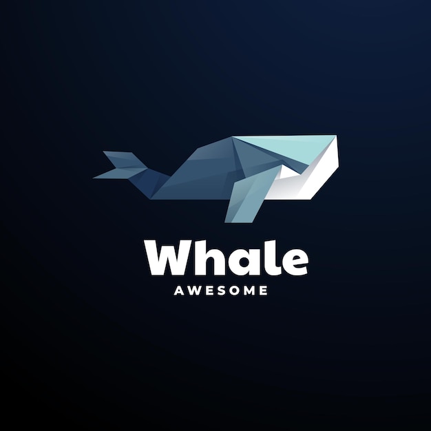 Logo template of Whale Polygon Style