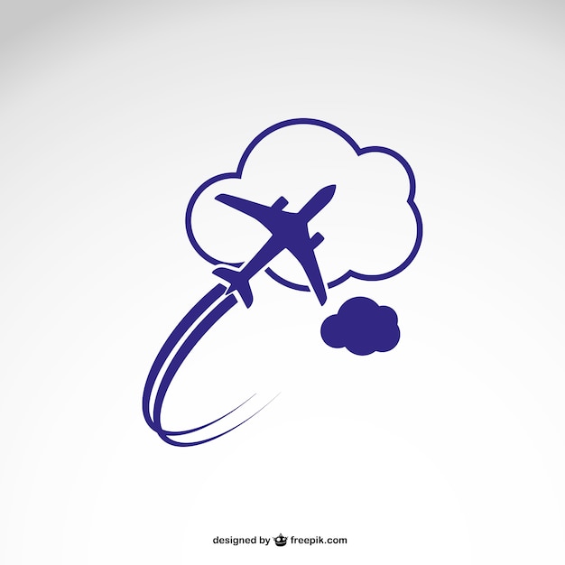 Vector logo template with airplane