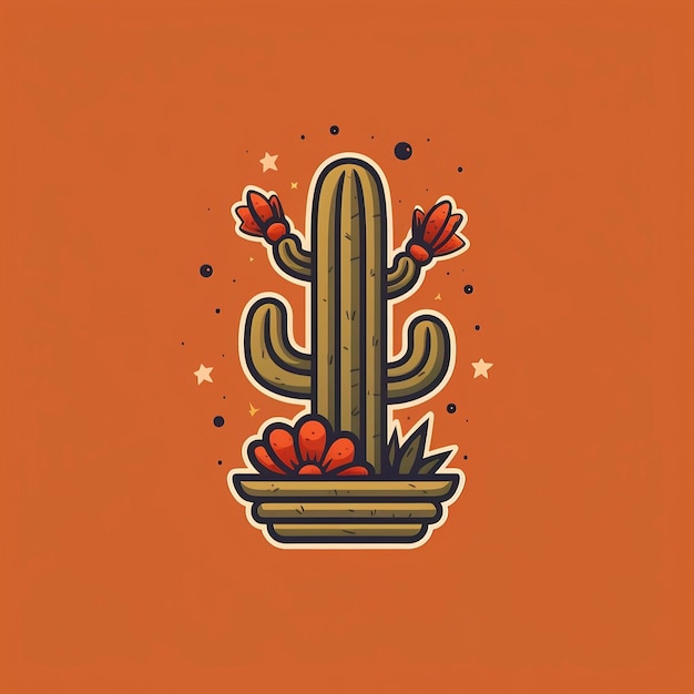 logo Texas grondcactus met kleine bloem