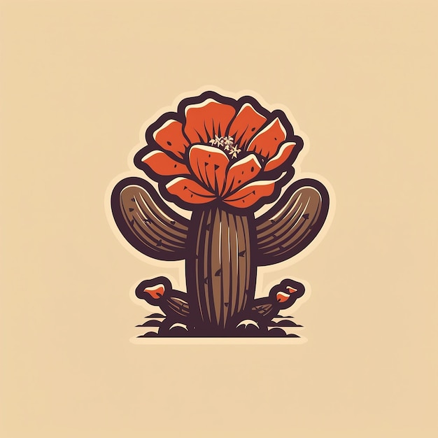 Логотип Техасского наземного кактуса с маленьким цветком