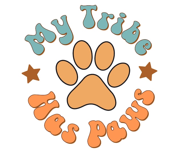 A logo that says my tribe has paws