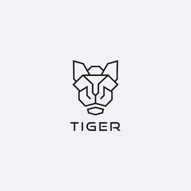 шаблон дизайна логотипа тигра