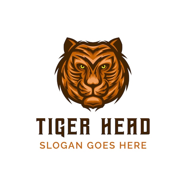 Векторная иллюстрация логотипа головы тигра в винтажном стиле