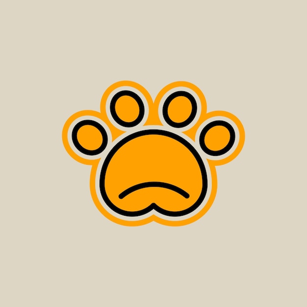 Traccia del logo della zampa cane gatto illustrazione vettoriale stile linea