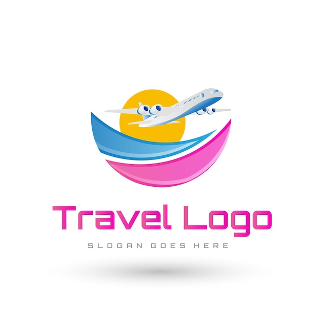 Vector a logo for travel company that says 