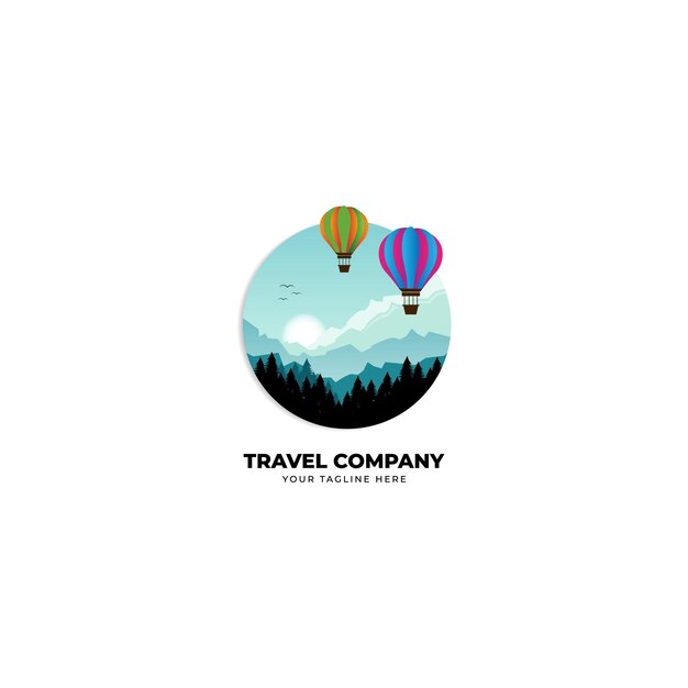 Vector a logo for travel company that says 