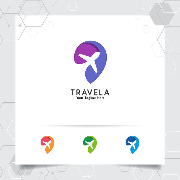 A logo for travela that is on a white sheet