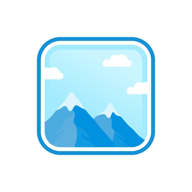 logo traveling with the concept of snowy mountains