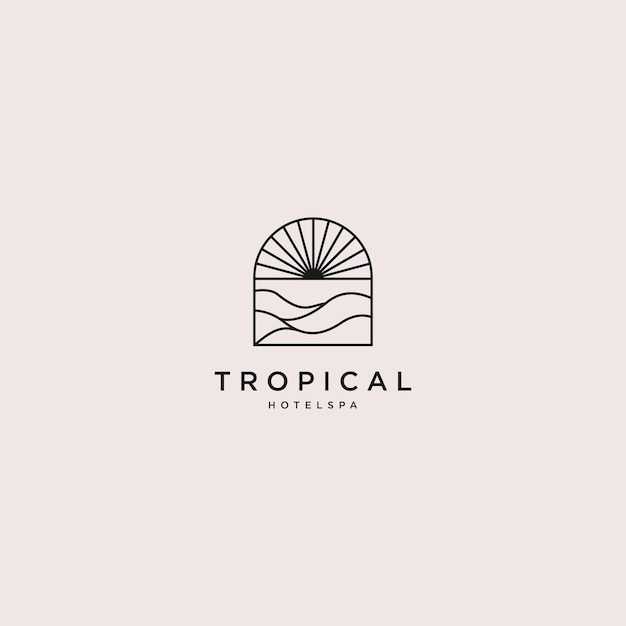 Logo modello di arte design tropicale