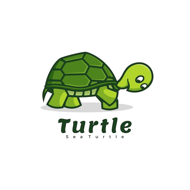 Логотип черепаха простой стиль талисмана.