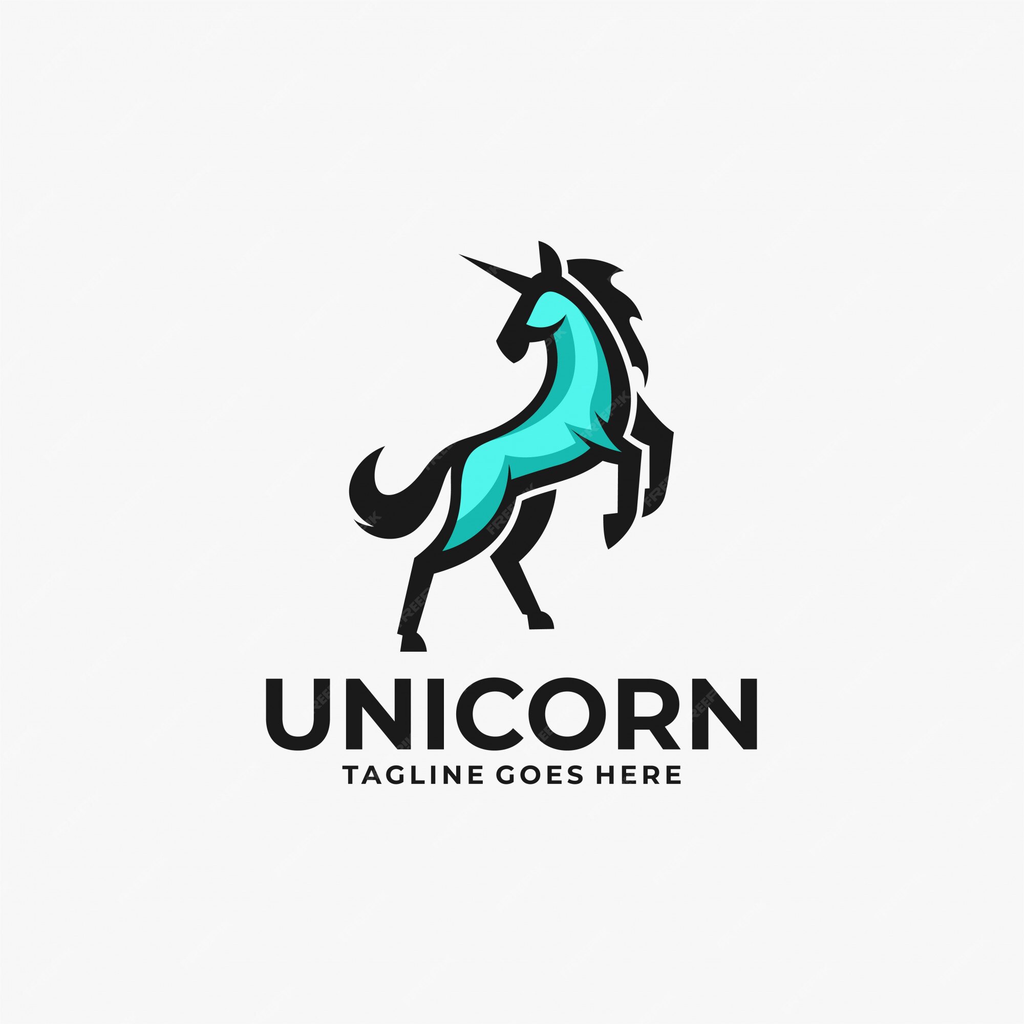 Premium Vector | Logo unicorn jump