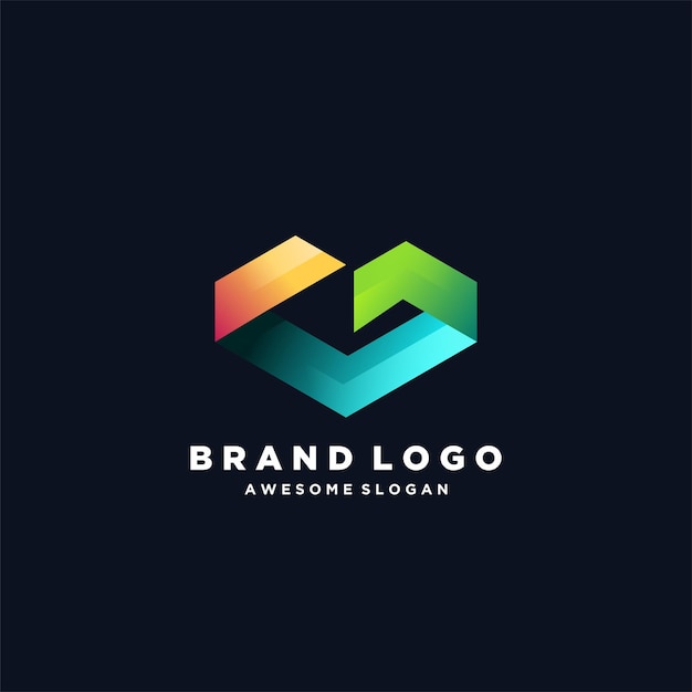 Illustrazione di design sfumato colorato unico logo