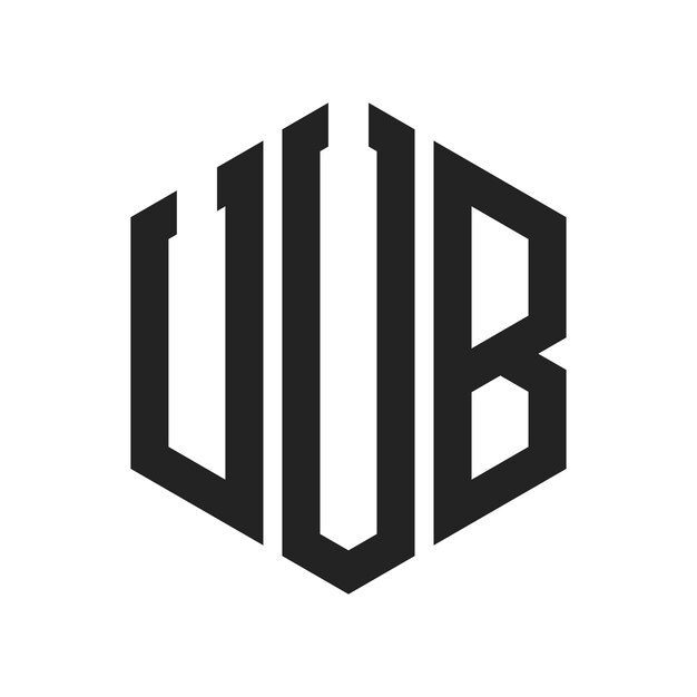 Logo UUB Ontwerp Initieel Letter UUB Monogram Logo met behulp van zeshoekige vorm