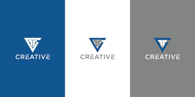 Логотип vt дизайн треугольник бизнес-концепция абстрактный