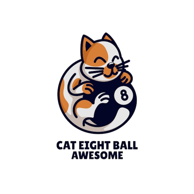 Vector logo van cat eight ball