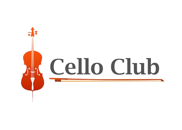 Vector logo van cello club of muziekwinkel