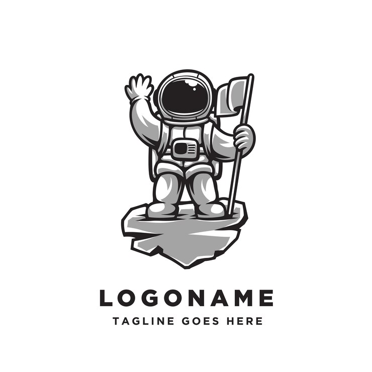 Vector logo van de astronautrobot